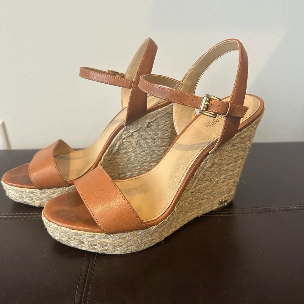Michael Kors Tan Wedge Sandals - Picture 2 of 5